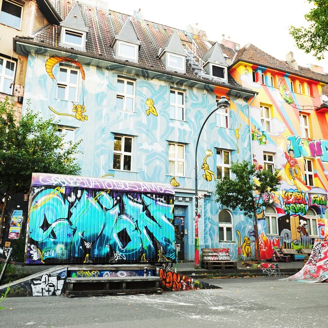 Kiefernstrasse  | © Düsseldorf Tourismus GmbH Foto der Kiefernstrasse in Düsseldorf.  | © Düsseldorf Tourismus GmbH